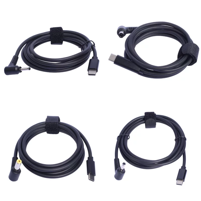 Cross-border five PD induction fast charging line Type-C to 5.5x2.5 is suitable