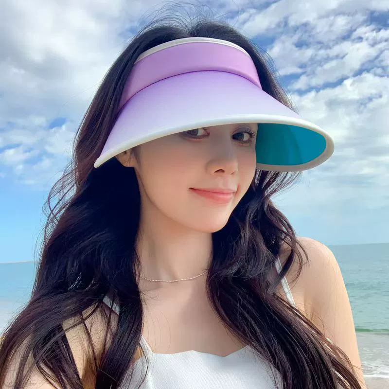 Summer sun hat, universal travel foldable headband, sun protection, gradient