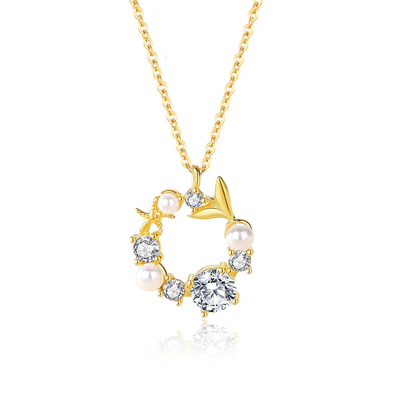 S925 plata de ley collar de corona de mariposa de lujo ligero flor femenina diseño de alta calidad cadena de clavícula joyería San Valentín