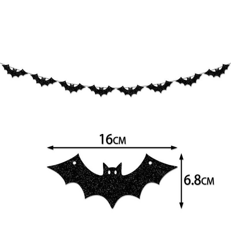 Decoración de fiesta de vacaciones de Halloween, bandera de pull, murciélago fantasma, bandera de pull, barra de flores, decoración de pared, adornos de pancartas
