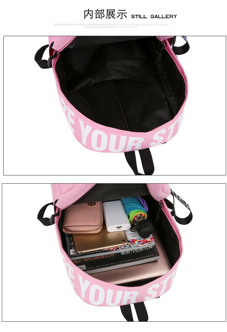 2026er koreanische Schultertasche mit Buchstabenmotiv für Jungen und Mädchen, Mittel- und Oberschüler, Schultasche für Damen mit großem Fassungsvermögen, Campus-Segeltuch-Rucksack