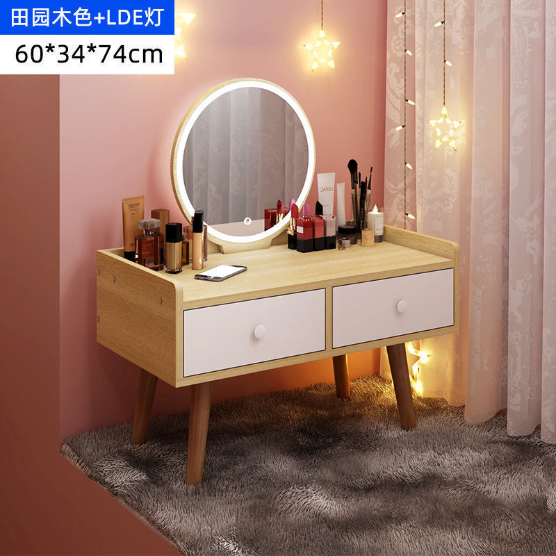 Fábrica directa pequeña ventana flotante simple tocador pequeño dormitorio de alquiler de la mesa de maquillaje nórdica espejo