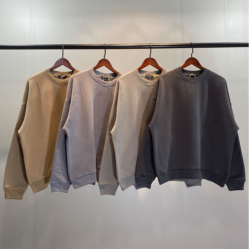 High Street Kanye West Kanye Same-style season6 Pullover Round Neck Solid Color Couple Casual Sweatshirt Loose Fashion