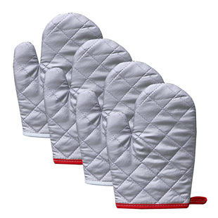High-Volume Cotton Anti-Scalding Gloves Oven Microwave Oven Household Insulation Gloves Baking Tools Silver High Temperature Resistant