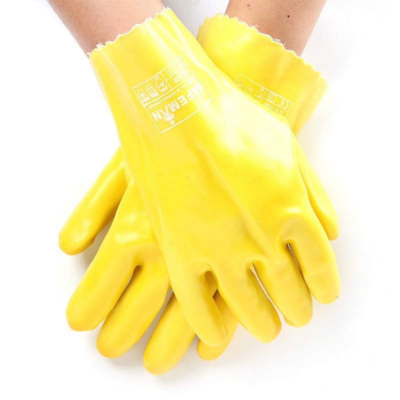 SAFEMAN君御7906浸塑手套28CM耐酸碱衬里耐磨劳保手套防化手套