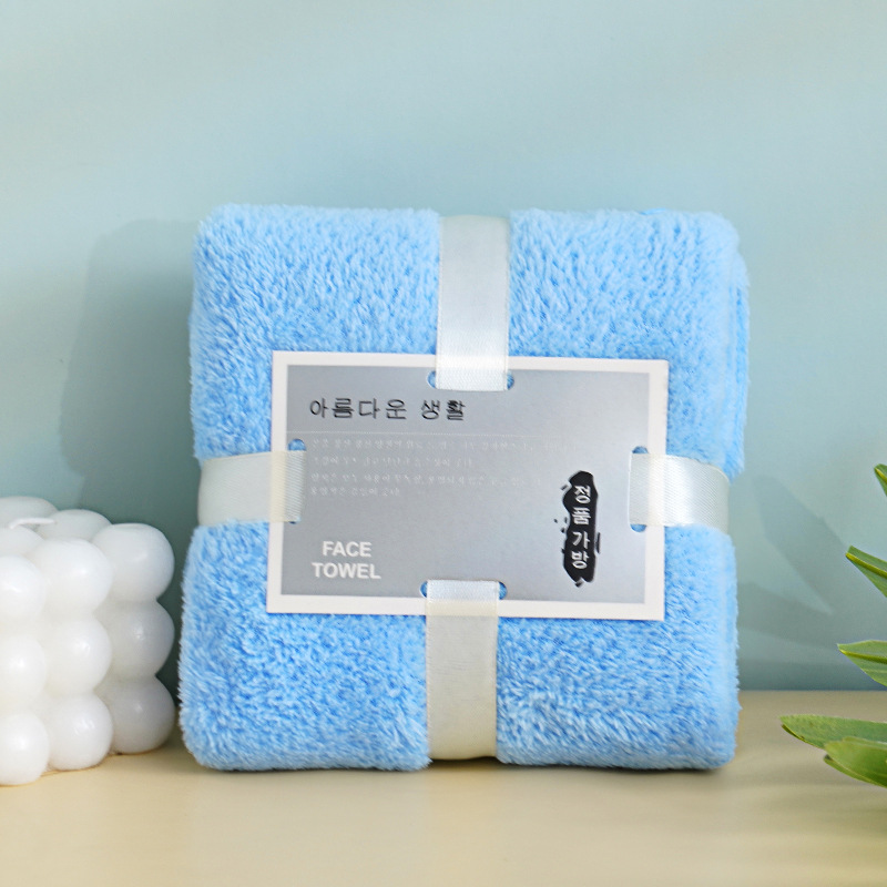 Coral Fleece Face Towels Absorbent Square Gift For Wedding_voghion.com