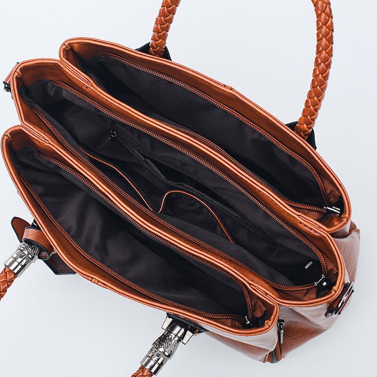 European and American retro women's bag trend, new cross-border hand-held shoulder crossbody bag made of oil wax leather for export, one piece, global consignment undefined