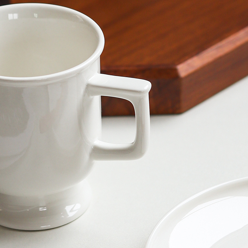 French Style Tall Coffee Latte Exquisite Afternoon Ceramic Mug Tea Vintage Water Cup_voghion.com