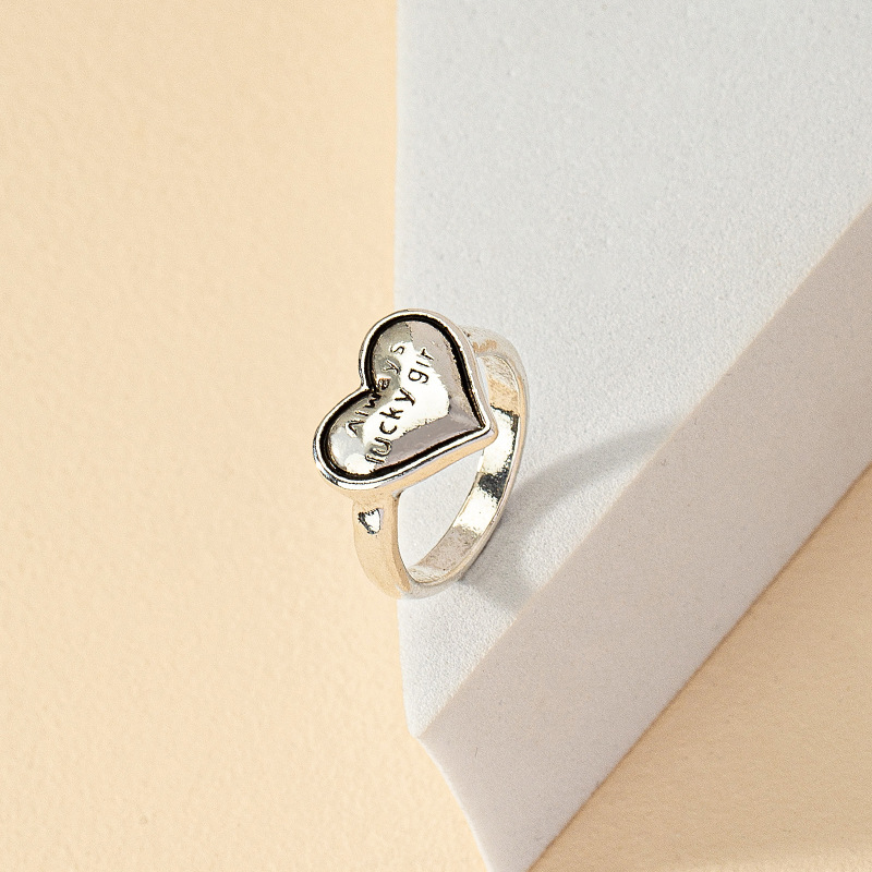 Trend small design fashionable ring hip-hop style with letters heart…