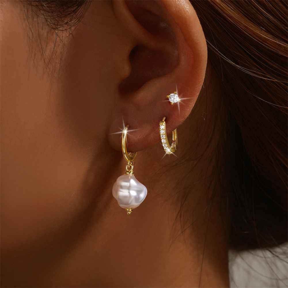 5g Weight 925 Sterling Silver Ear Needle Material December Birthstone Turquoise, Zircon Inlay Material Earrings Classification 3 Pieces Set Quantity Holiday, Daily Occasion 925 Sterling Silver Material Geometric Pattern Women's Gender Plating, Inlay Design Simple Style Style 3 Pieces Set 925 Sterling Silver Turquoise Zircon Geometric Earrings 79