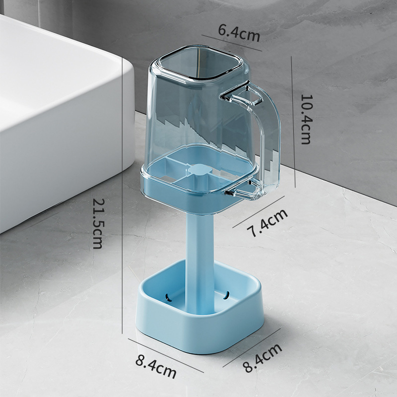Toothbrush And Toothpaste Storage Holder With Mouthwash Cup Set_voghion.com