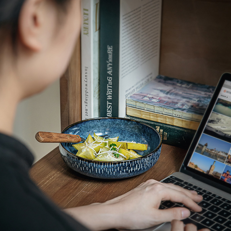 Con su propio valor estrellas de alta calidad 7 pulgadas exportación de platos de ensalada nórdicos platos de cerámica pequeños platos de platos fritos