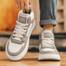 高帮男鞋2025新款秋季软底中帮板鞋学生运动休闲鞋爆款百搭小白鞋