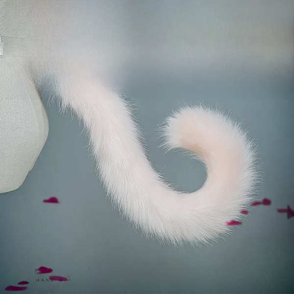 A generation of cute cat rainbow cat tail cosplay jewelry hand-made simulation beast ear beast tail accessories