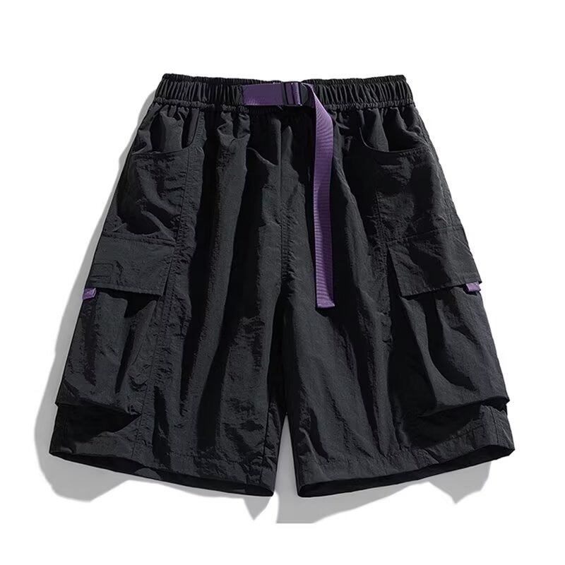 American Functional Multi-Pocket Cargo Couple Beach Shorts Men Summer Japanese Army Green Casual Mid-Length Shorts Men