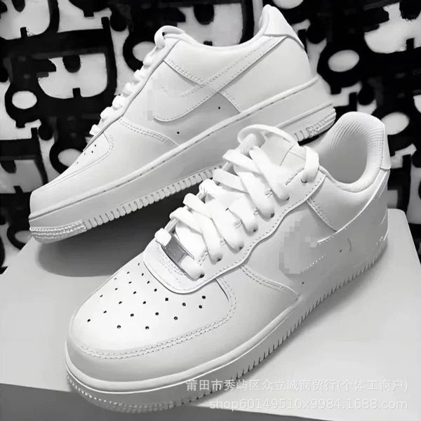 Air Force One AF1 Air Force men's and women's shoes, versatile casual sports sneakers, unisex pure white trendy low-top white shoes