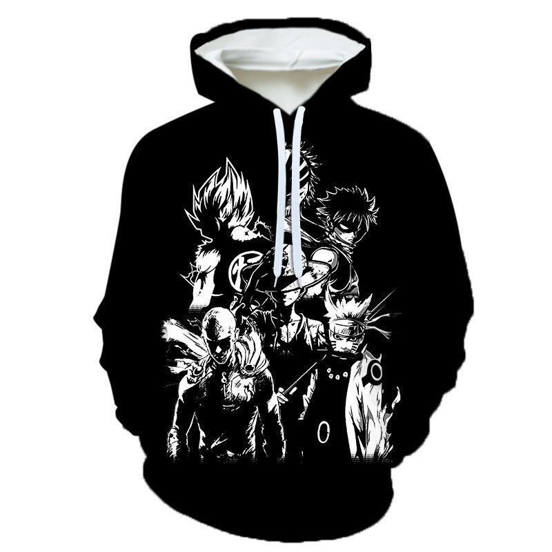 Cross-Border Autum Aliexpress Cartoon Hooded Sweatshirt Casual Sports 3D Digital Printing Casual Hoodie