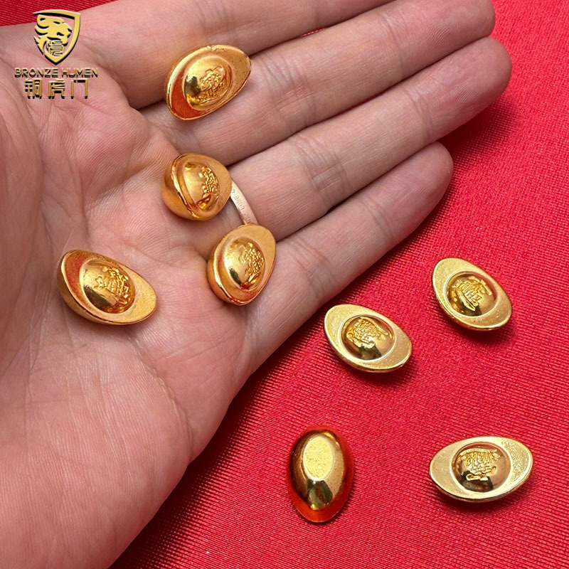 大型固体砂金メッキインゴット模造金インゴット装飾品宝の穀物ポット宝のタンク装飾品|undefined