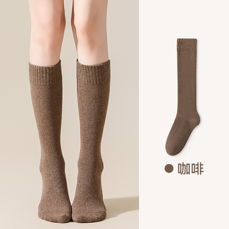 Calcetines de pantorrilla, calcetines de anillo de invierno y otoño, calcetines de pierna más gruesas, calcetines de pierna calientes, calcetines de rodilla antideslizantes, calcetines de rodilla delgadas