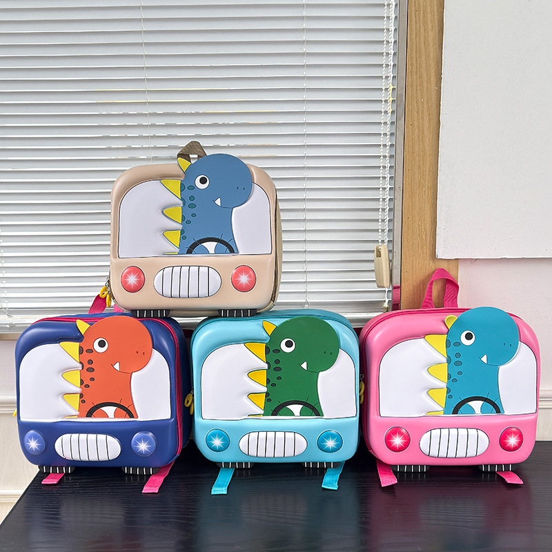 Jardín de infantes bebé mochila de huevo ligera, mochila para niños y niñas, dibujos animados, mochila para niños, dinosaurios, moda