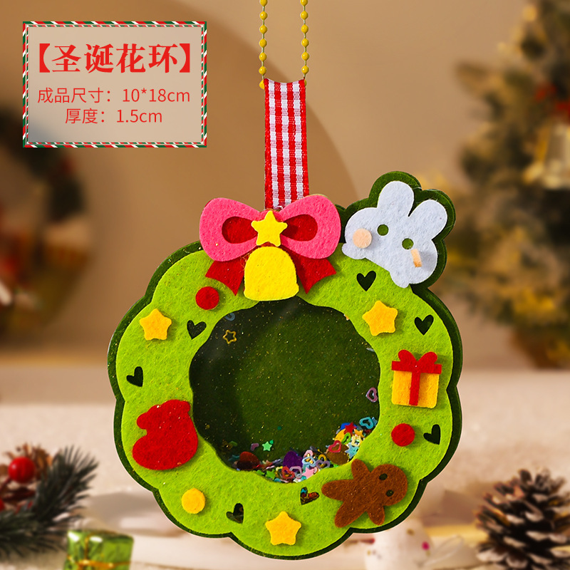 Campanas de viento de Navidad para niños hechos a mano DIY colgante de Navidad regalo pequeño árbol de Navidad decoración paquete de material al por mayor