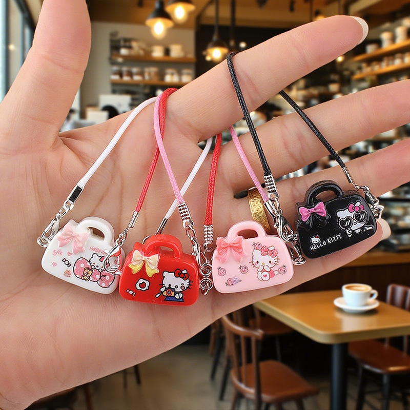 Dollhouse Mini Cartoon Cat Handbag Keychain Pendant Creative Doll Hanging Neck Decoration