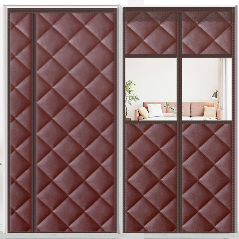 Side-Opening Cotton Door Curtain, Soundproof Partition Curtain, Windproof, Warm and Insulated, Bedroom No-Drill Self-Adhesive Blackout Air Conditioning Curtain Wholesale