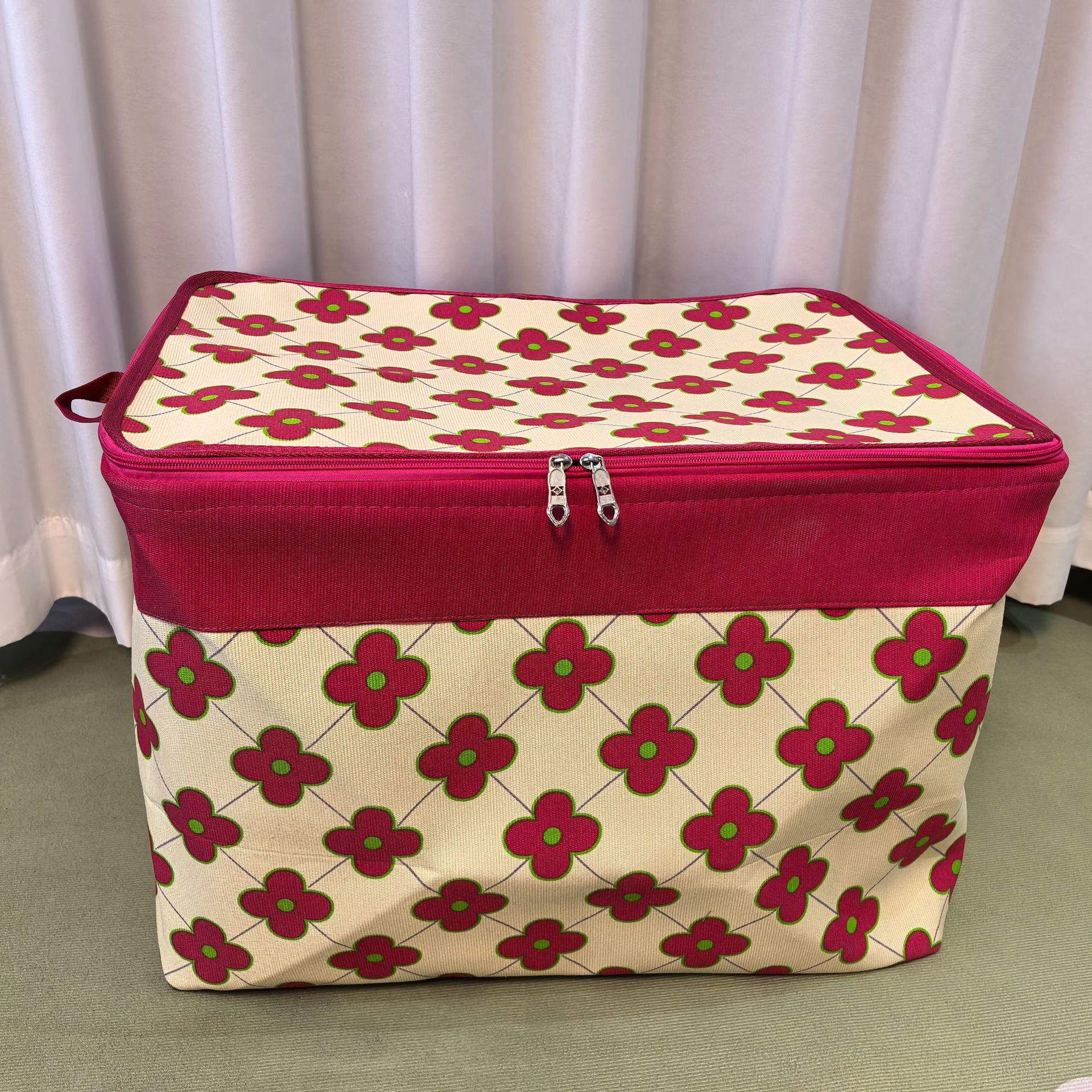 Household storage box wardrobe storage box double zipper with steel…