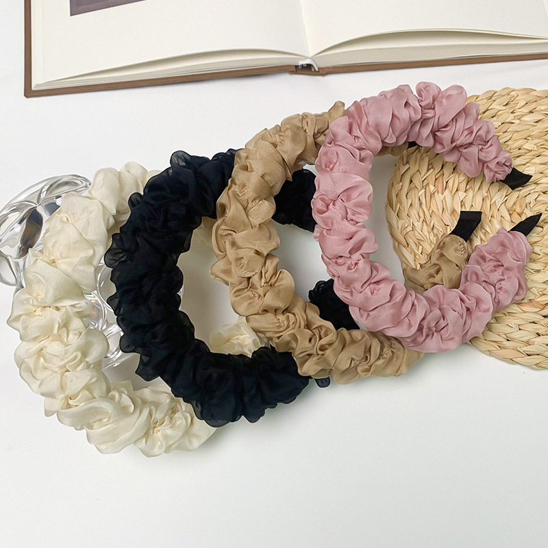 Bandeau plissé en maille pour célébrités d'Internet, frais, petit, parfumé, polyvalent, haut de tête, mode, printemps été_voghion.com