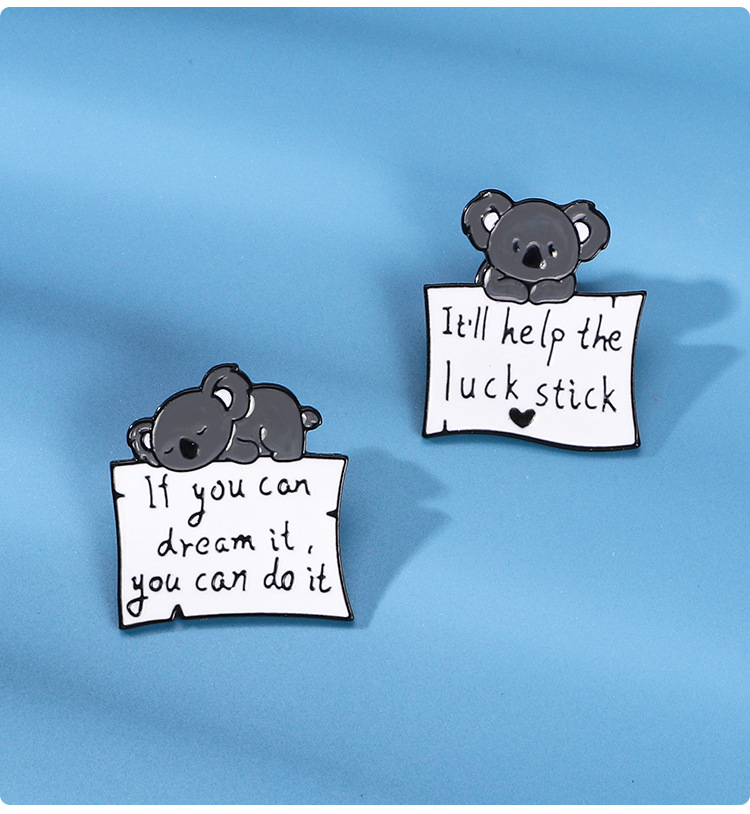 Brooches Classification Cartoon Style Cute Pin Koala Alloy Enamel Unisex Brooches