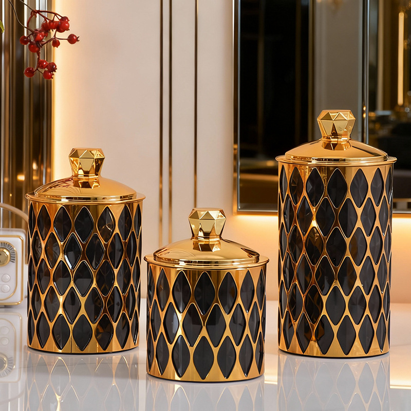 Cross-Border Plastic Pet Grain Sealed Jar Luxury Round Finishing Storage Jar Living Room Kitchen Snack Moisture-Proof Storage