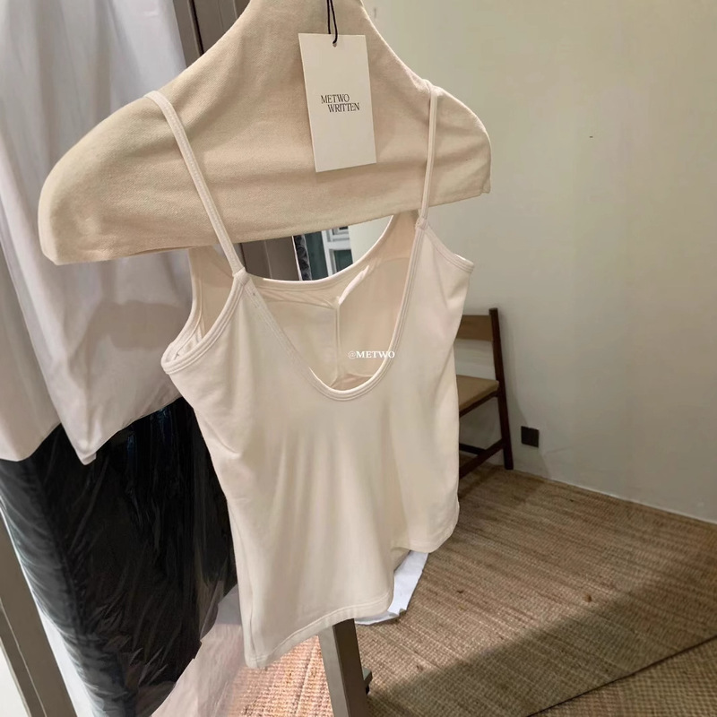 Metwo Same Large U-Back Sling Vest Belt Chest Pad U-Shaped Beautiful Back White Inner Dopamine Outer Wear Top 307 Metwo Same Large U-Back Sling Vest Belt Chest Pad U-Shaped Beautiful Back White Inner Dopamine Outer Wear Top 307