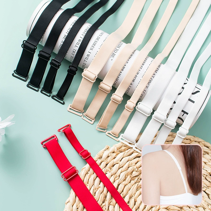 Высококачественный высокоэластичный нейлоновый плечевой ремень для нижнего белья, съемный эластичный ремешок для бюстгальтера с металлической пряжкой и крючком