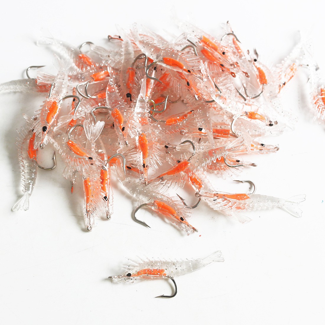 Floating Shrimp Lures Soft Baits Fresh Water Bass Swimbait Tackle Gear