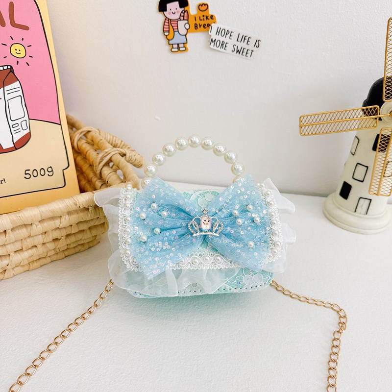 Bolso para niños 2025 nuevo lindos bolso de niña bolso accesorios de princesa de estilo extranjero bolso de cadena de perlas de fragancia