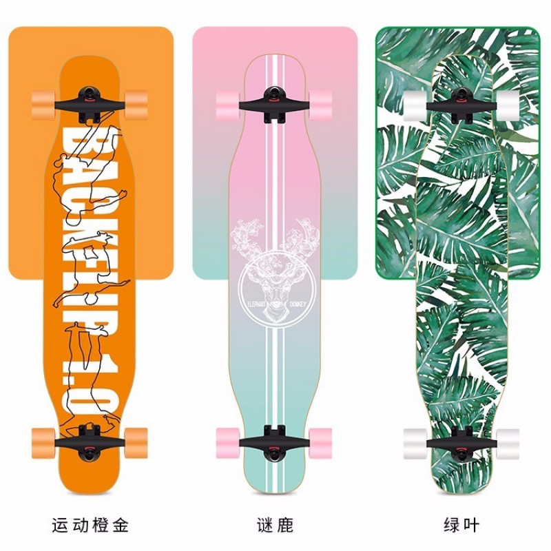 Longboard Skateboard for Adults, Girls, Four-Wheel Dance Board, Street Riding, Korean Beginners' Longboard, Children's Skateboard for Boys and Girls