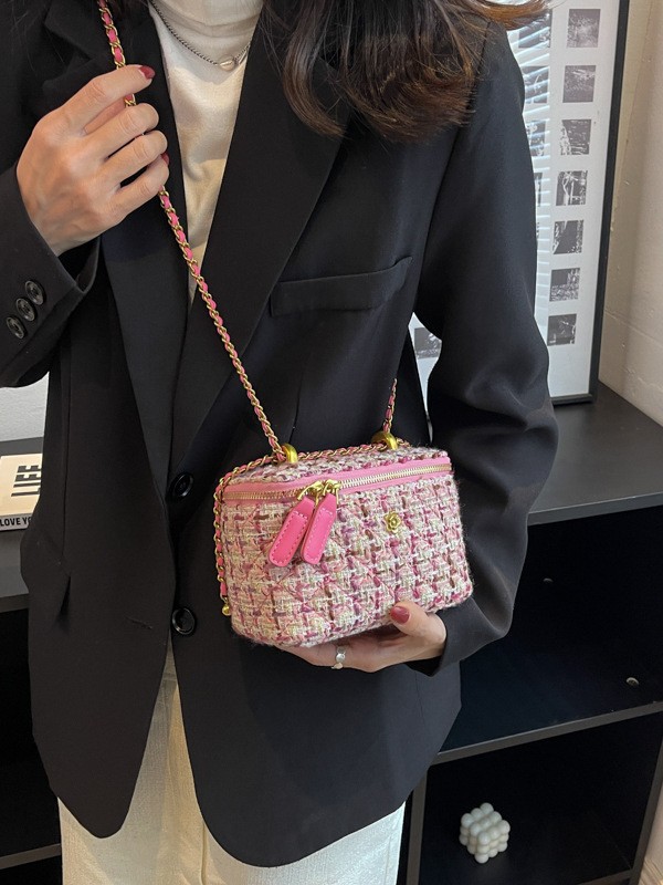 Caja de tela de viento fragante, bolsa cuadrada para mujeres, 2026 nueva moda transfronteriza, alta sensación de moda, bolso de cinturón de cadena universal