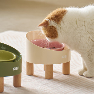 Potato Cat Bowl Ceramic Cat Food Basin High Foot Oblique Neck Protection Cat Rice Bowl Food Bowl Anti-overturning Pet Dog Drinking Bowl