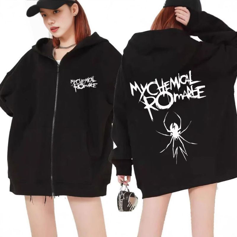 Women's Fashion Hoodie Jacket Outwear My Chemistry Romantic Cr Dead Zipper Hoodie Loose Top