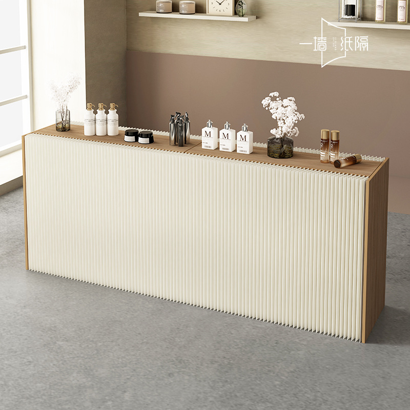 Estand de exhibición de barra larga estante de almacenamiento multifuncional estante de exhibición de arte de papel sin instalación gabinete de exhibición de almacenamiento plegable