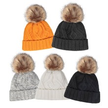 OZERO秋冬针织帽 保暖纯色韩版女提花冬季时尚帽 跨境现货批发