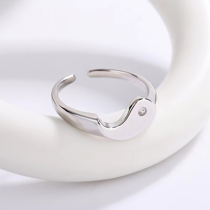 Chinoiserie Casual Tai Chi Alloy Plating Couple Open Rings 1 Piece display picture 7