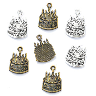 DIY alloy jewelry accessories source wholesale vintage birthday cake pendant pendant crown jewelry accessories 9700