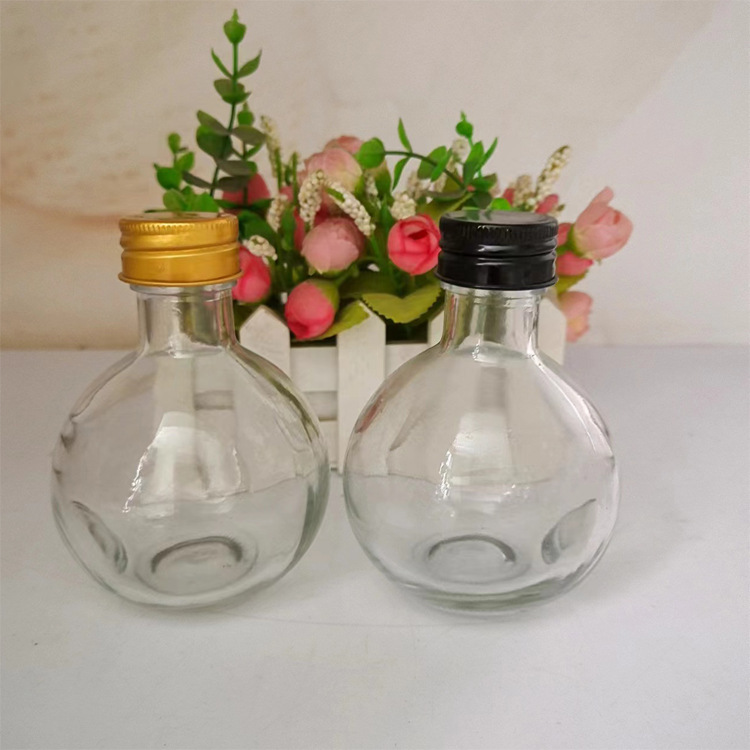 厂家直销高白料180ml果汁瓶加厚玻璃瓶网红奶茶饮料瓶批发