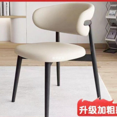 轻奢软包靠背椅北欧仿实木餐椅家用现代简约网红酒店餐厅铁艺椅子