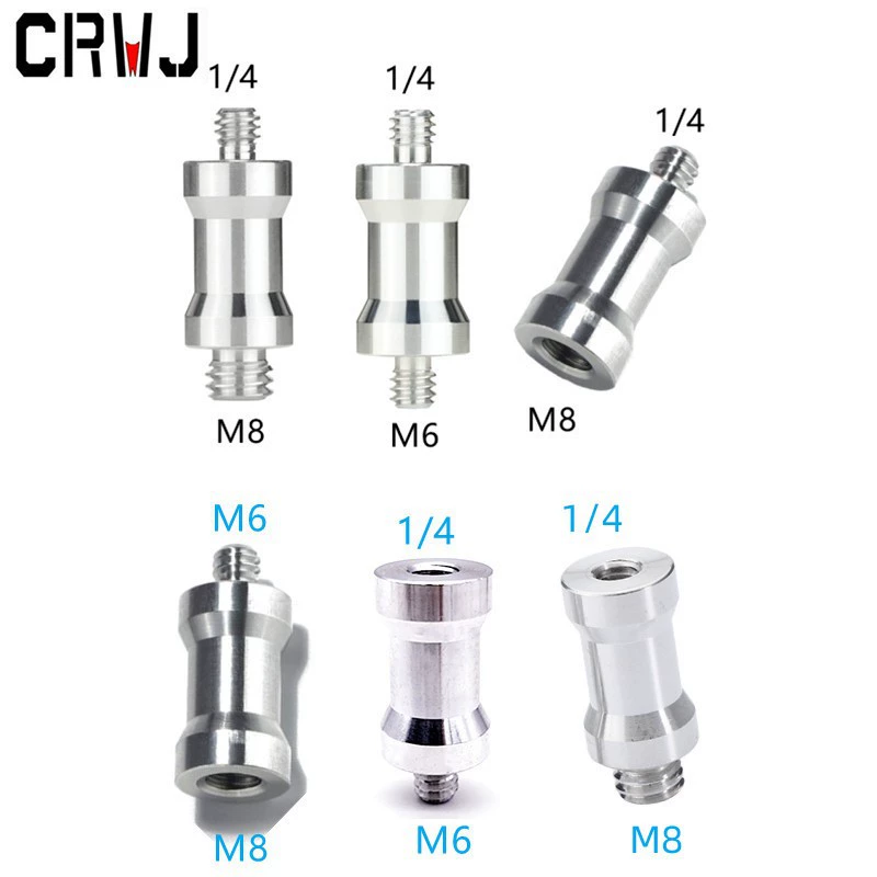 Винт камеры дюйм 1/4 оборота M6M8 Фотооборудование вспышка прямая рамка преобразование гайка панорамирования/наклона штатива