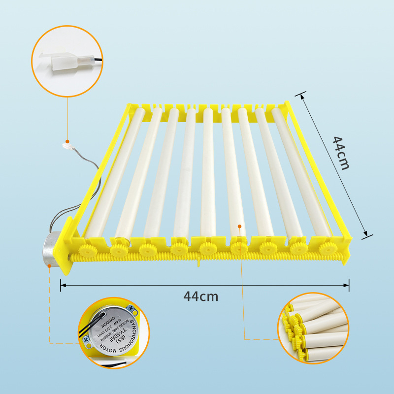 Suministro directo de fábrica pequeña incubadora doméstica Placa de huevo 56 piezas Placa de huevo de rodillo multifunción 360 grados de giro de huevos con motor