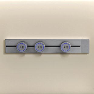 Mobile Rail Socket Aluminum Alloy Surface-Mounted Sliding Socket USB Interface Fast Charging A+C Row Plug 110-250V