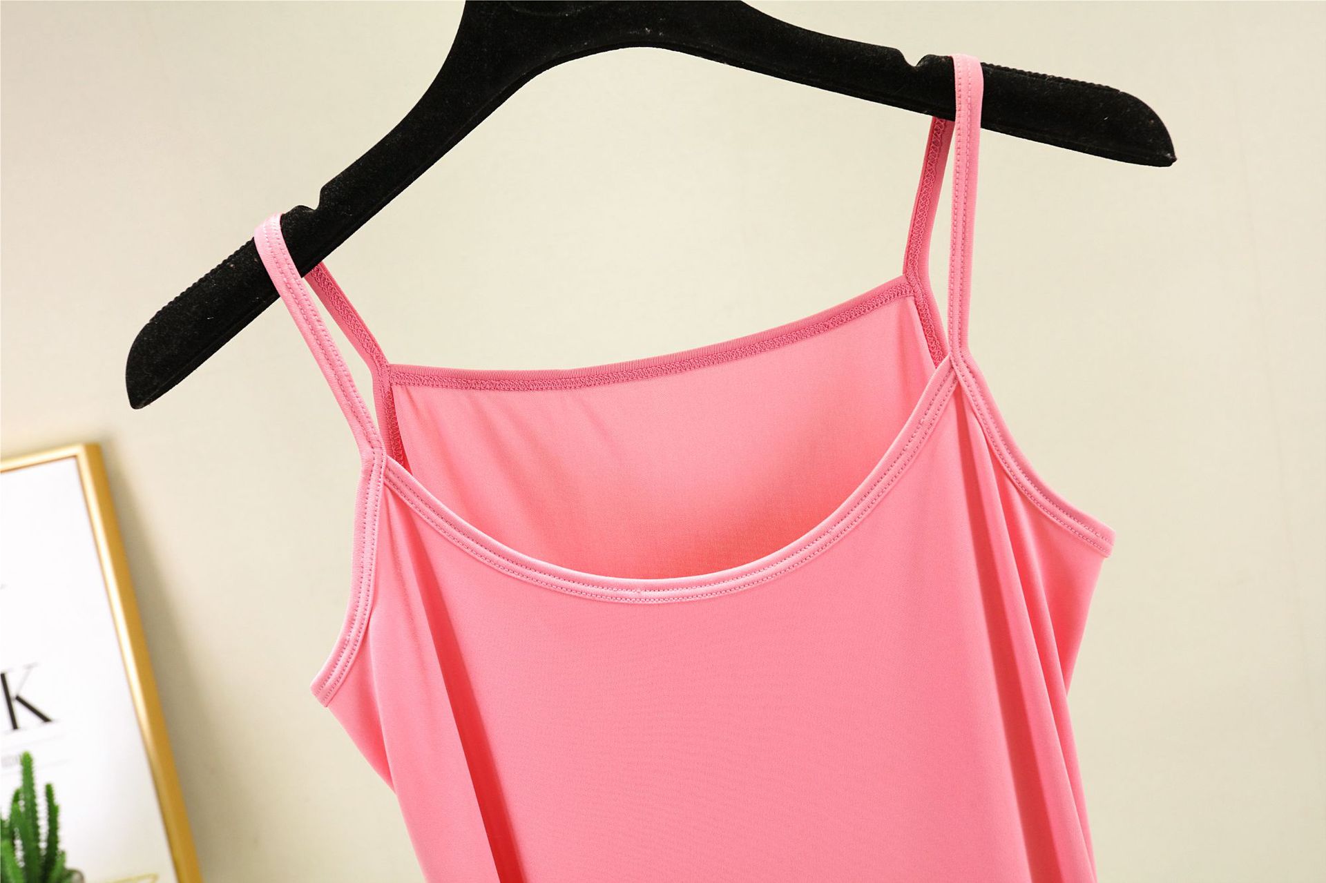 2024夏季新款时尚修身连衣裙吊带裙中长款背心纯色丝绸打底裙 女 pic 21