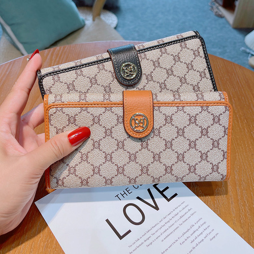 2024 New Long Wallet Women's Mobile Phone Small Wallet All-in-One Bag Multiple Card Slots Large Capacity Wallet Genuine Leather Wallet